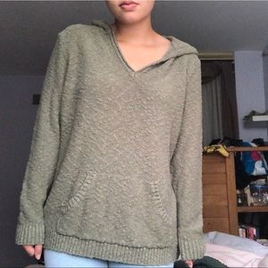 green sweatshirt